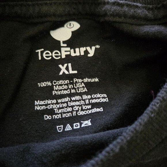 TeeFury Black Retro "Steve" Graphic T-Shirt Stranger Things XL 100% Cotton USA - Picture 4 of 5